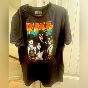 NWT Charcoal Grey KISS Band T Shirt Size XL